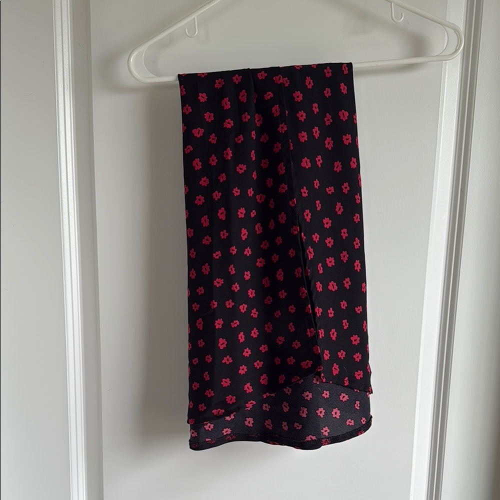 Princess Polly Black Skirt with Red Floral Design